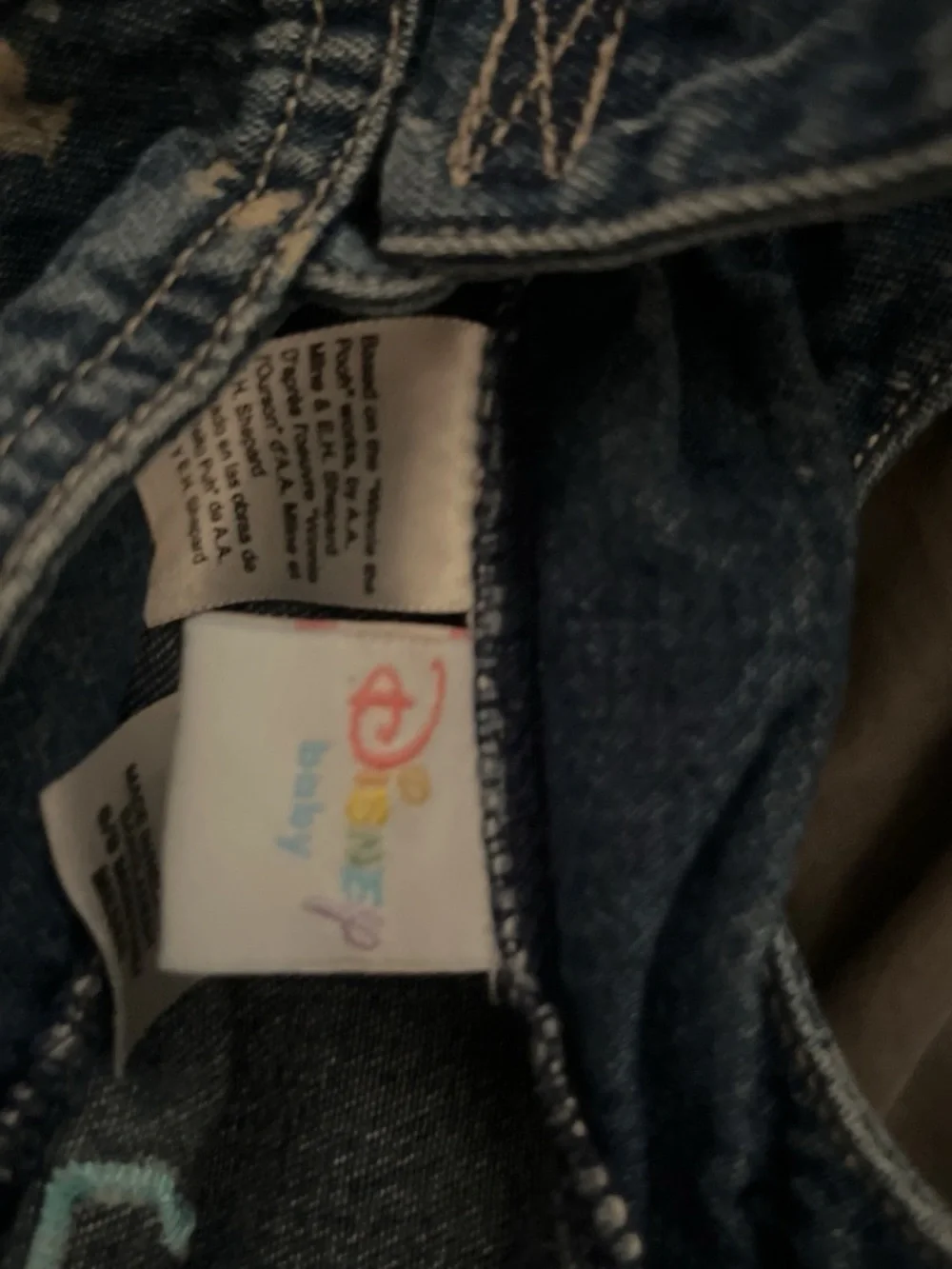 Disney Blue Denim Kids Overalls with Pooh Balloon Patches